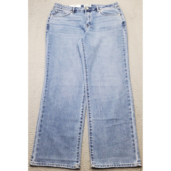 Seven7 Denim - Seven7 Jeans Womens 10 Blue Denim Stretch 5-Pocket High Rise Loose Straight Leg